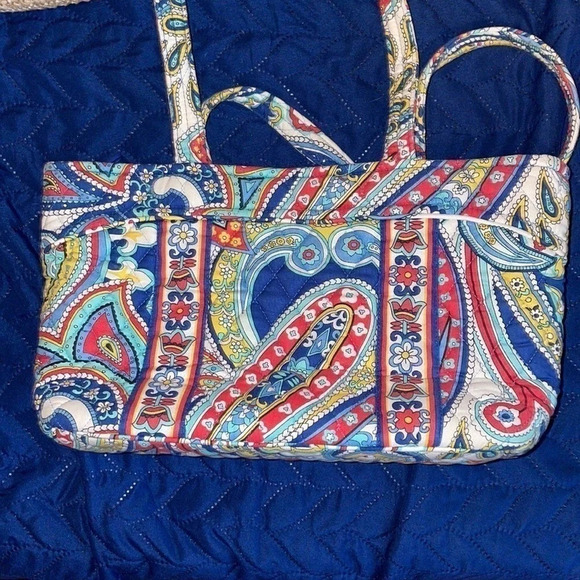 Vera Bradley purse handbag shoulder bag Marine Paisley print pattern retired - Picture 5 of 8